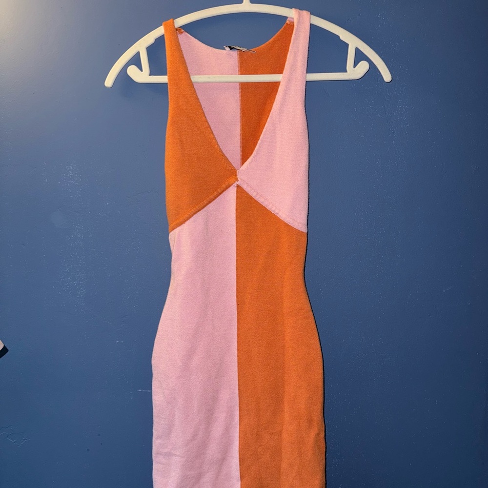 Princess Polly Pink and Orange Backless Dress